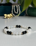 Bracelet Recentrage - Agate Noire & Pierre de Lune