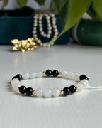 Bracelet Recentrage - Agate Noire & Pierre de Lune