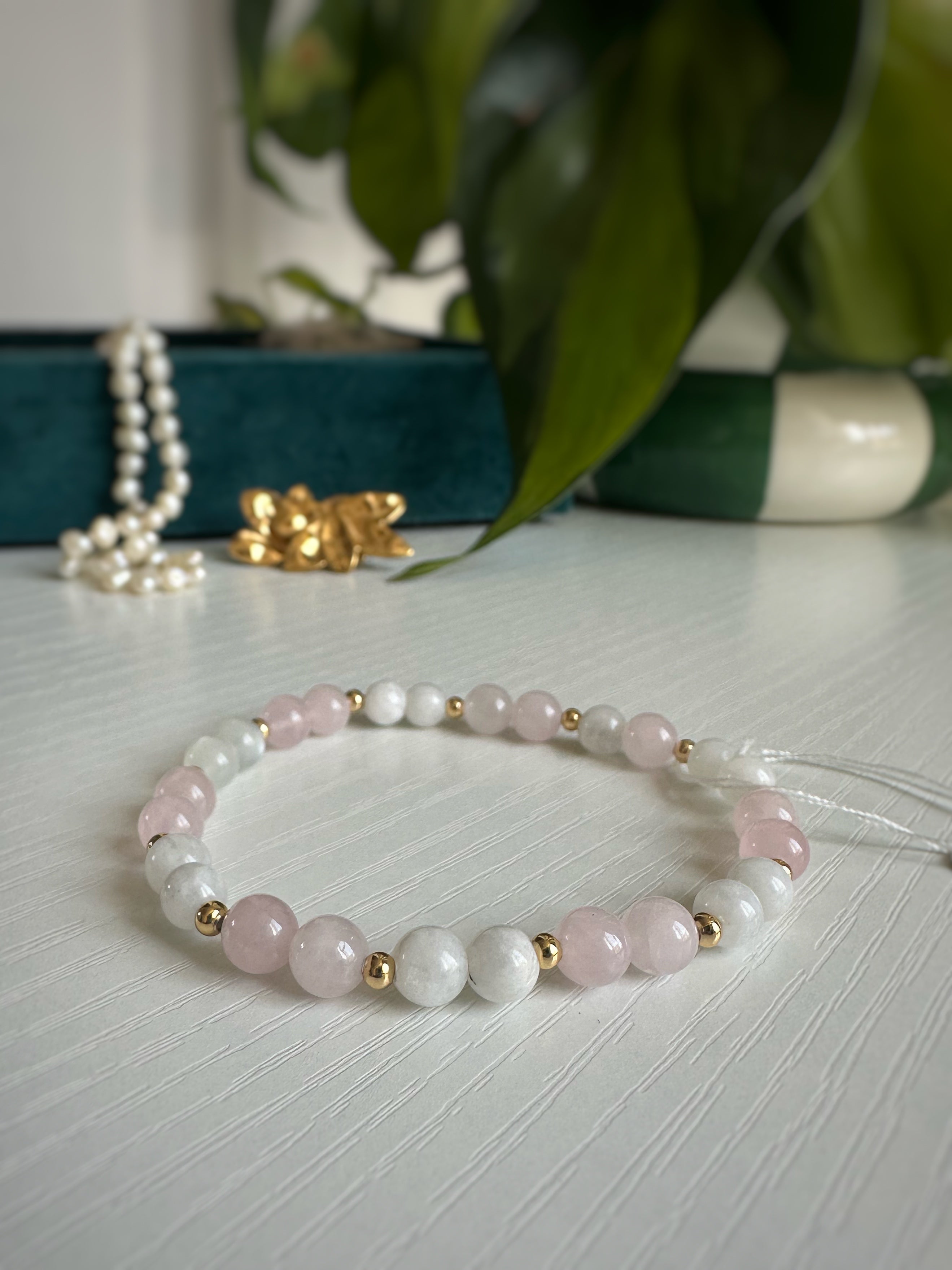 Bracelet Écoute de Soi - Pierre de Lune & Quartz Rose