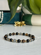 Bracelet Protection émotionnelle - Obsidienne, Labradorite & Tourmaline