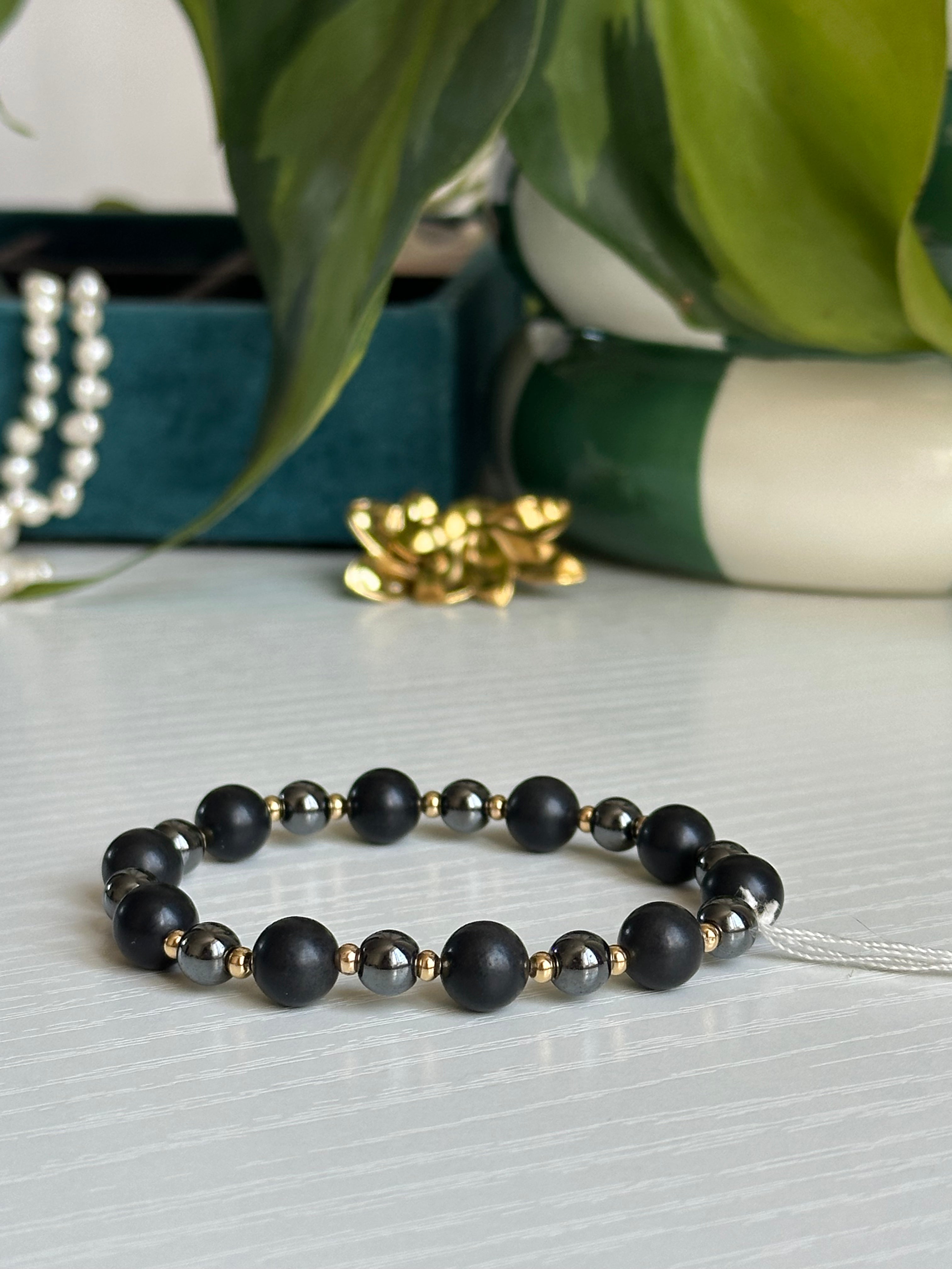 Bracelet Ancrage - Shungite & Hématite