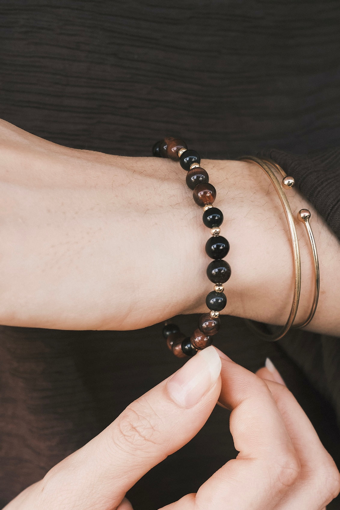 Bracelet Protection - Obsidienne & Œil de Taureau