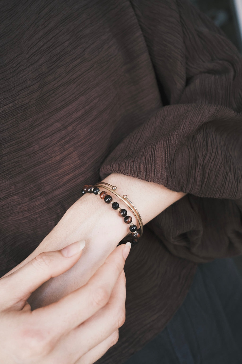 Bracelet Protection - Obsidienne & Œil de Taureau