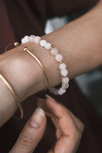 Bracelet Écoute de Soi - Pierre de Lune & Quartz Rose