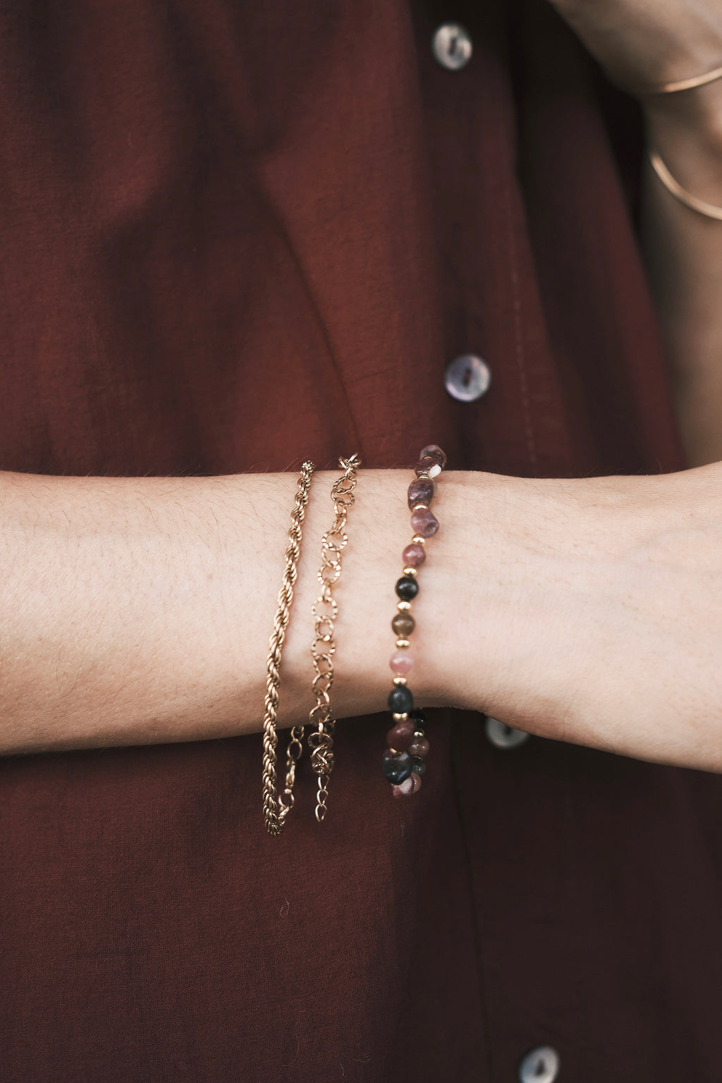 Bracelet Louise - Tourmaline Rose & Tourmaline Multicolore