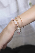 Bracelet Isabelle - Rhodonite, Quartz Rose & Nacre