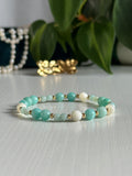 Bracelet Denise - Nacre, Amazonite & Aigue Marine