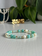 Bracelet Denise - Nacre, Amazonite & Aigue Marine
