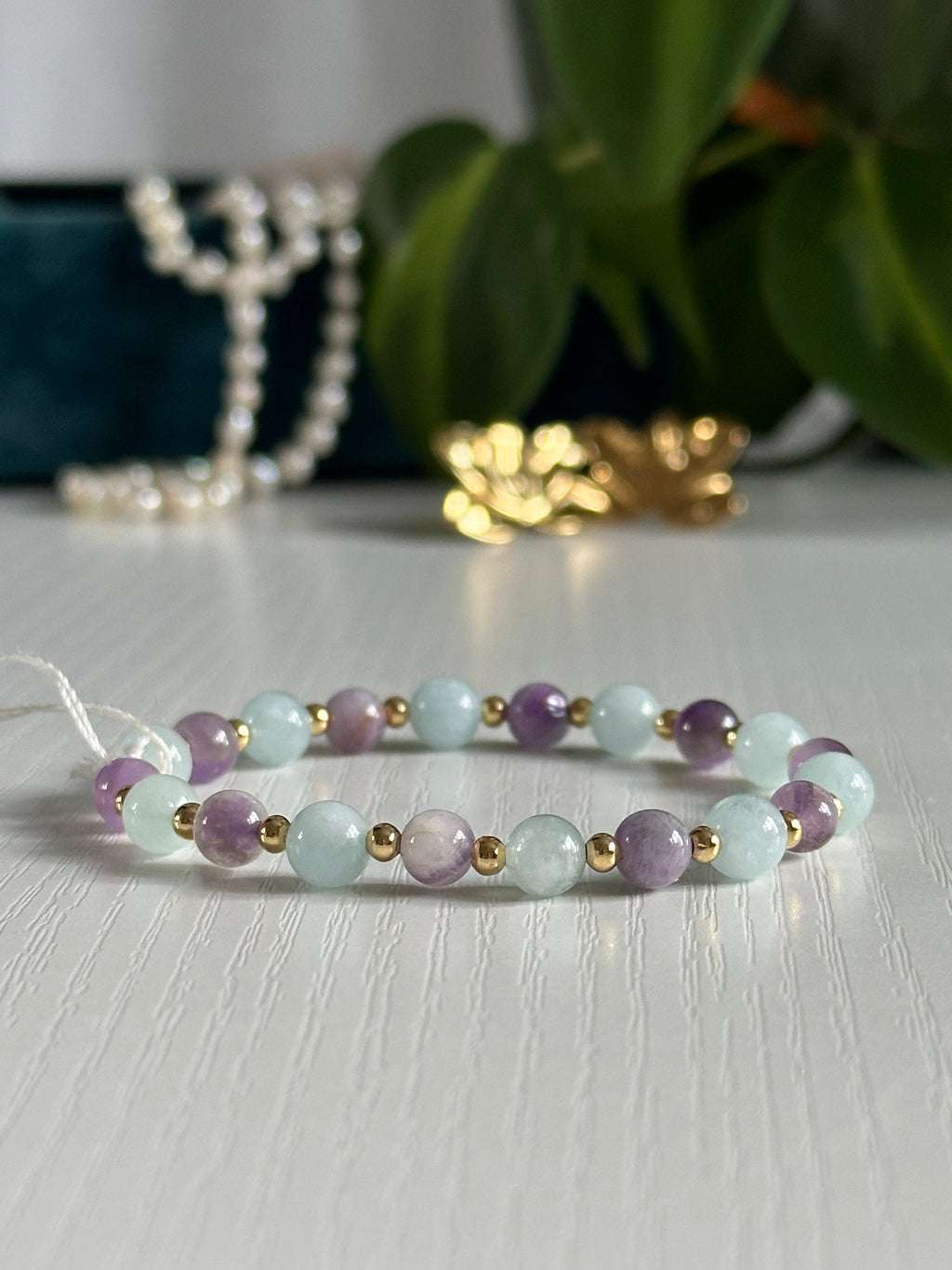 Bracelet Expression Intérieure - Améthyste Lavande & Aigue Marine