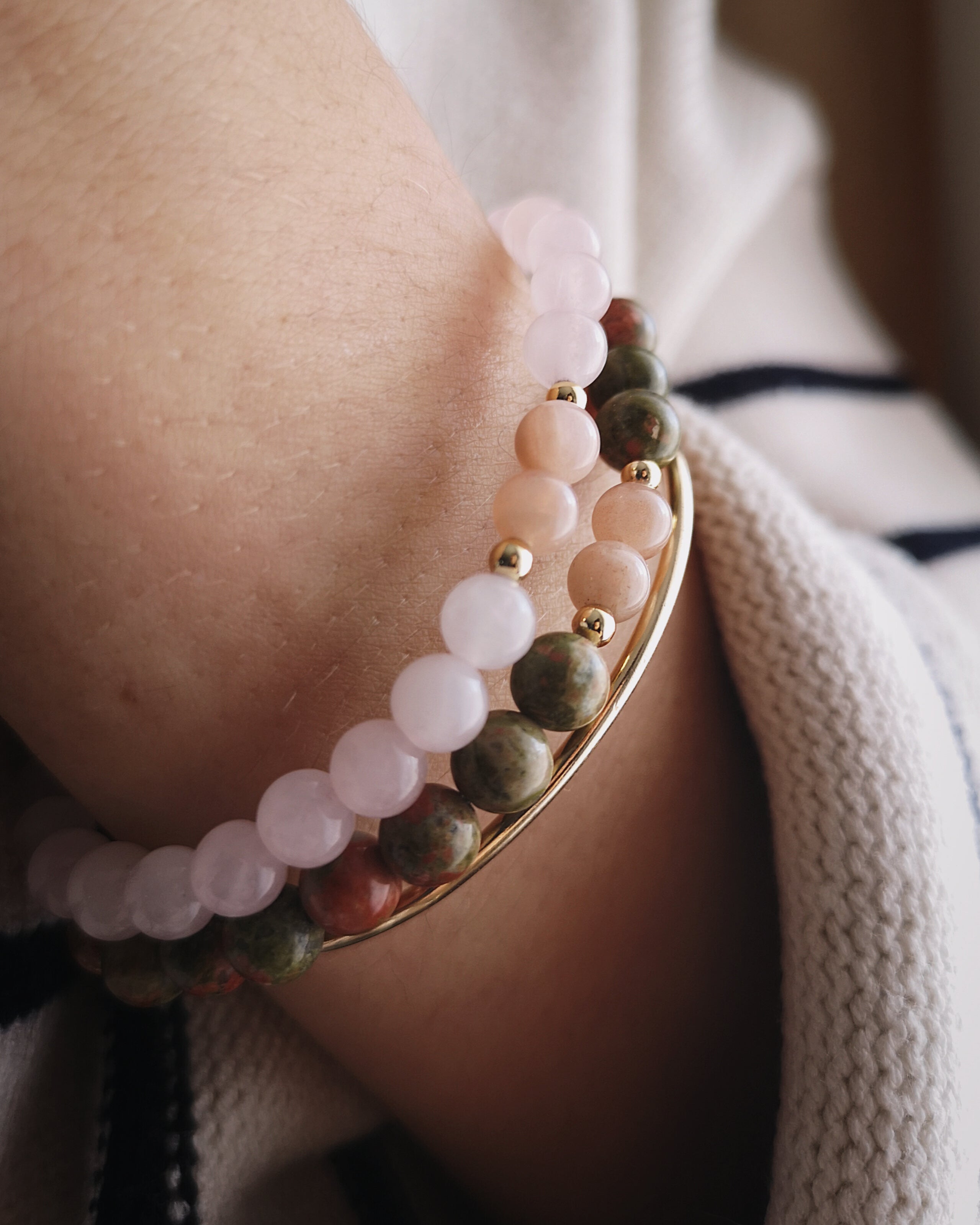 Bracelet Emmanuel - Unakite & Pierre du Soleil