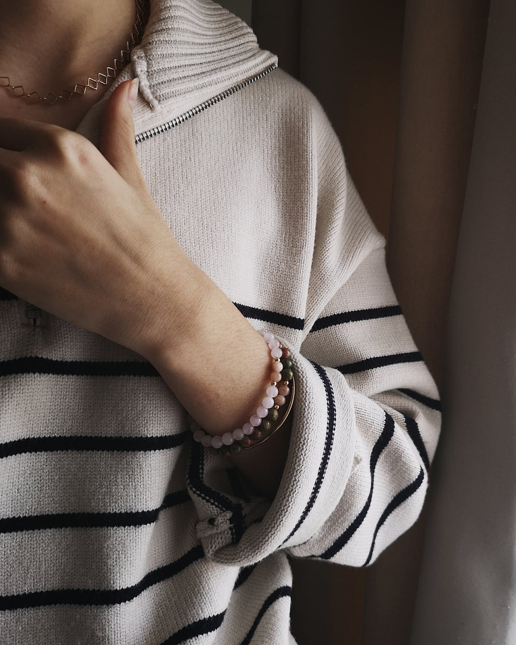 Bracelet Emmanuel - Unakite & Pierre du Soleil