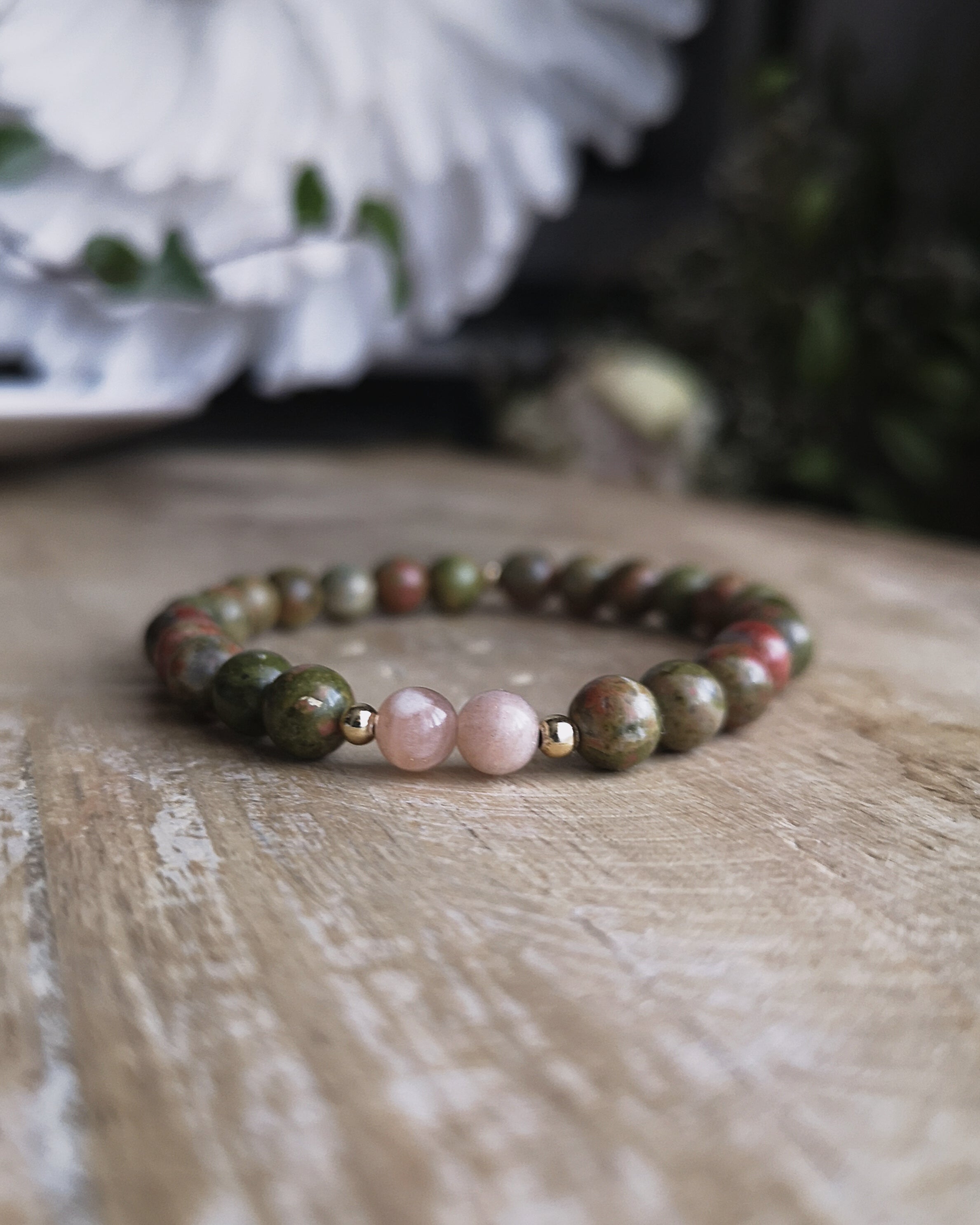 Bracelet Emmanuel - Unakite & Pierre du Soleil