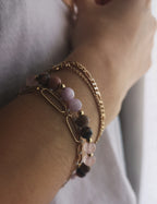 Bracelet Verounico - Quartz Rose, Rhodonite & Kunzite
