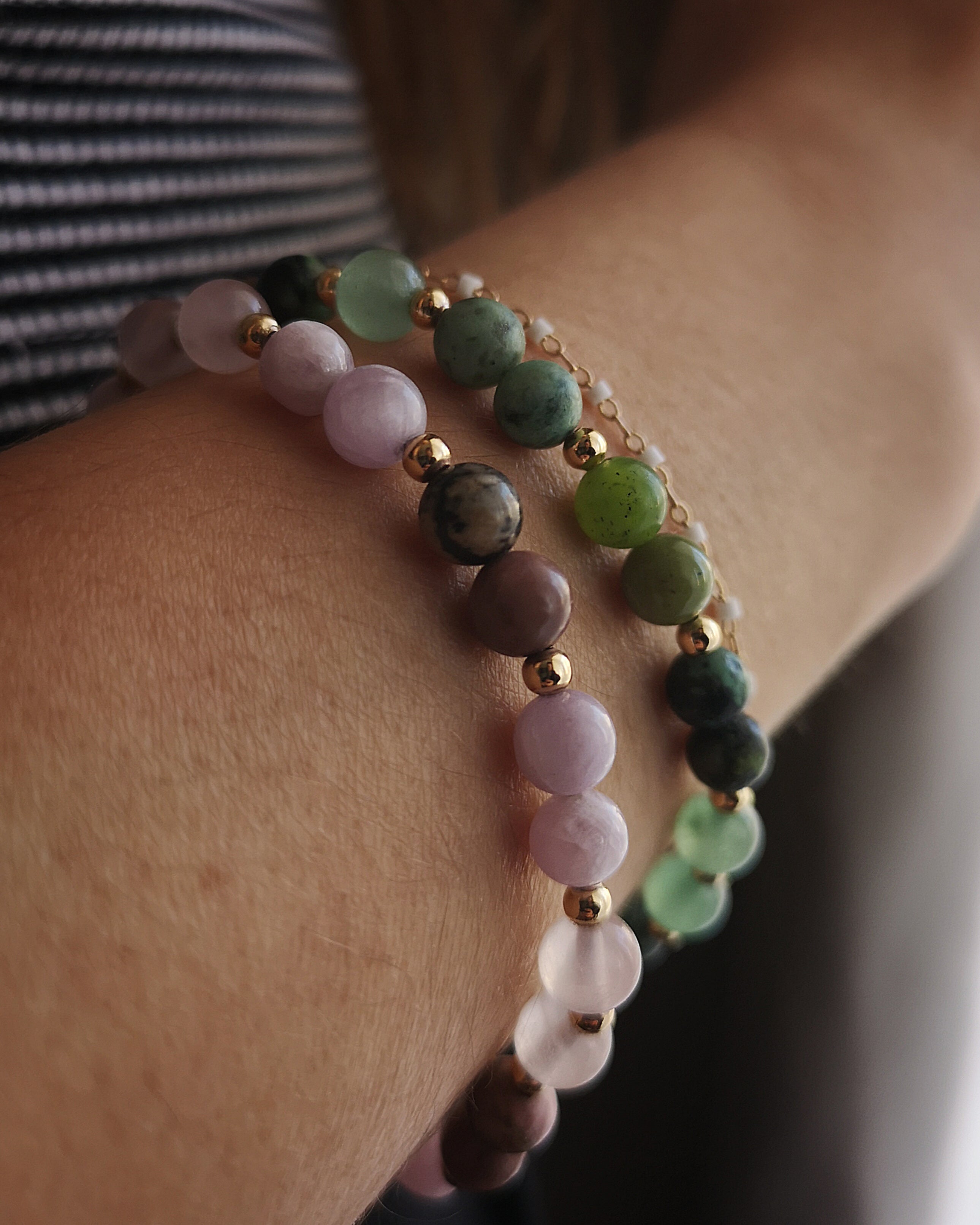 Bracelet Aurelian - Turquoise d'Afrique, Jade Néphrite & Aventurine