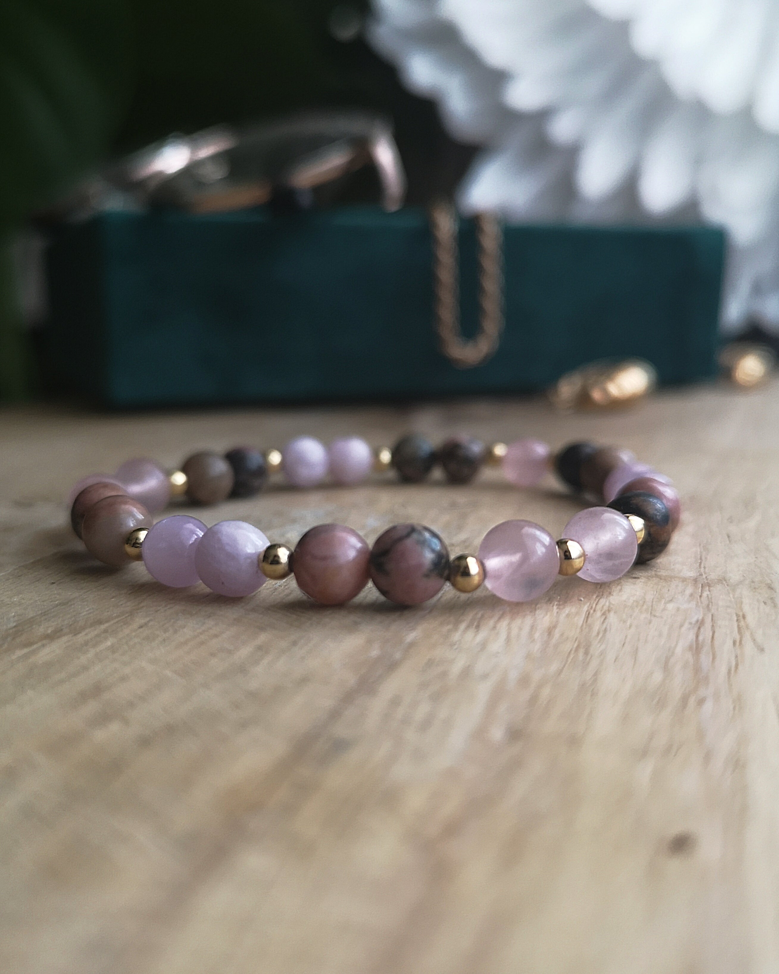 Bracelet Verounico - Quartz Rose, Rhodonite & Kunzite