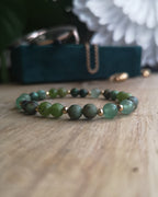 Bracelet Aurelian - Turquoise d'Afrique, Jade Néphrite & Aventurine