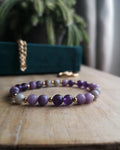 Bracelet Mireille - Lépidolite & Améthyste