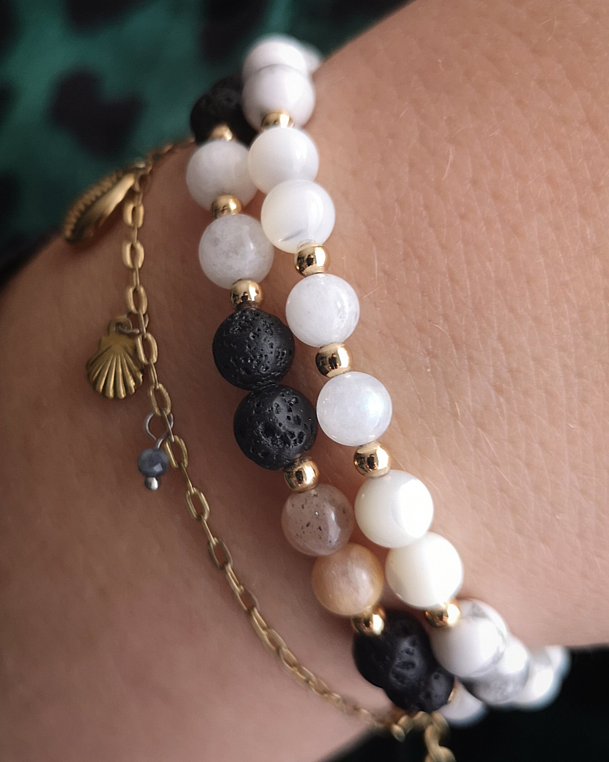 Bracelet Florence - Pierre du soleil, de Lune & de Lave