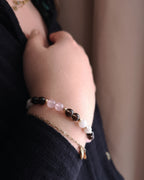Bracelet Sebastian - Quartz rose, Quartz fumé & Pierre de Lune