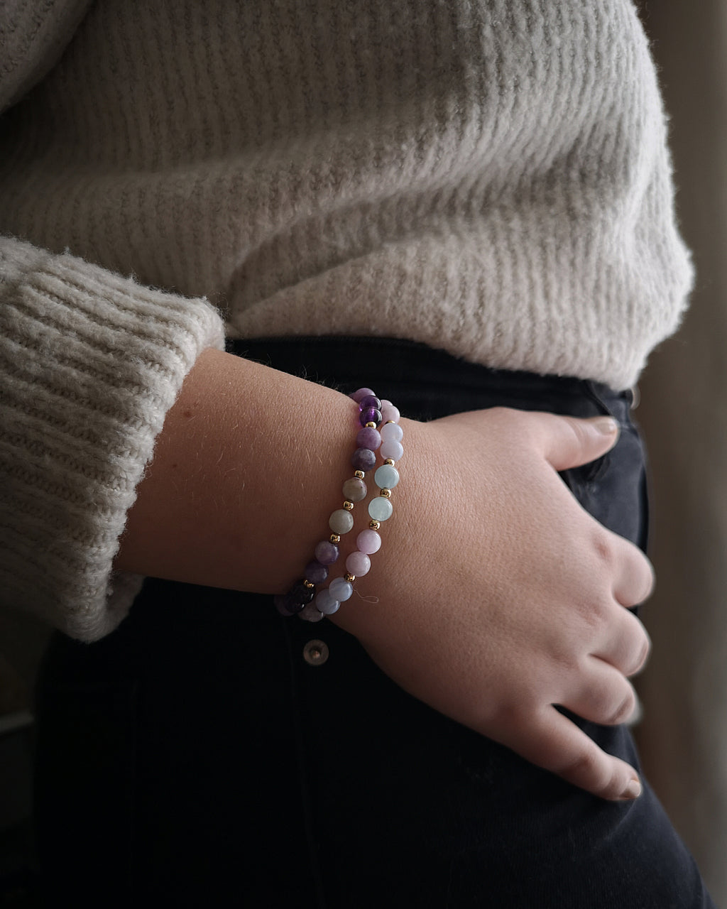 Bracelet Mireille - Lépidolite & Améthyste