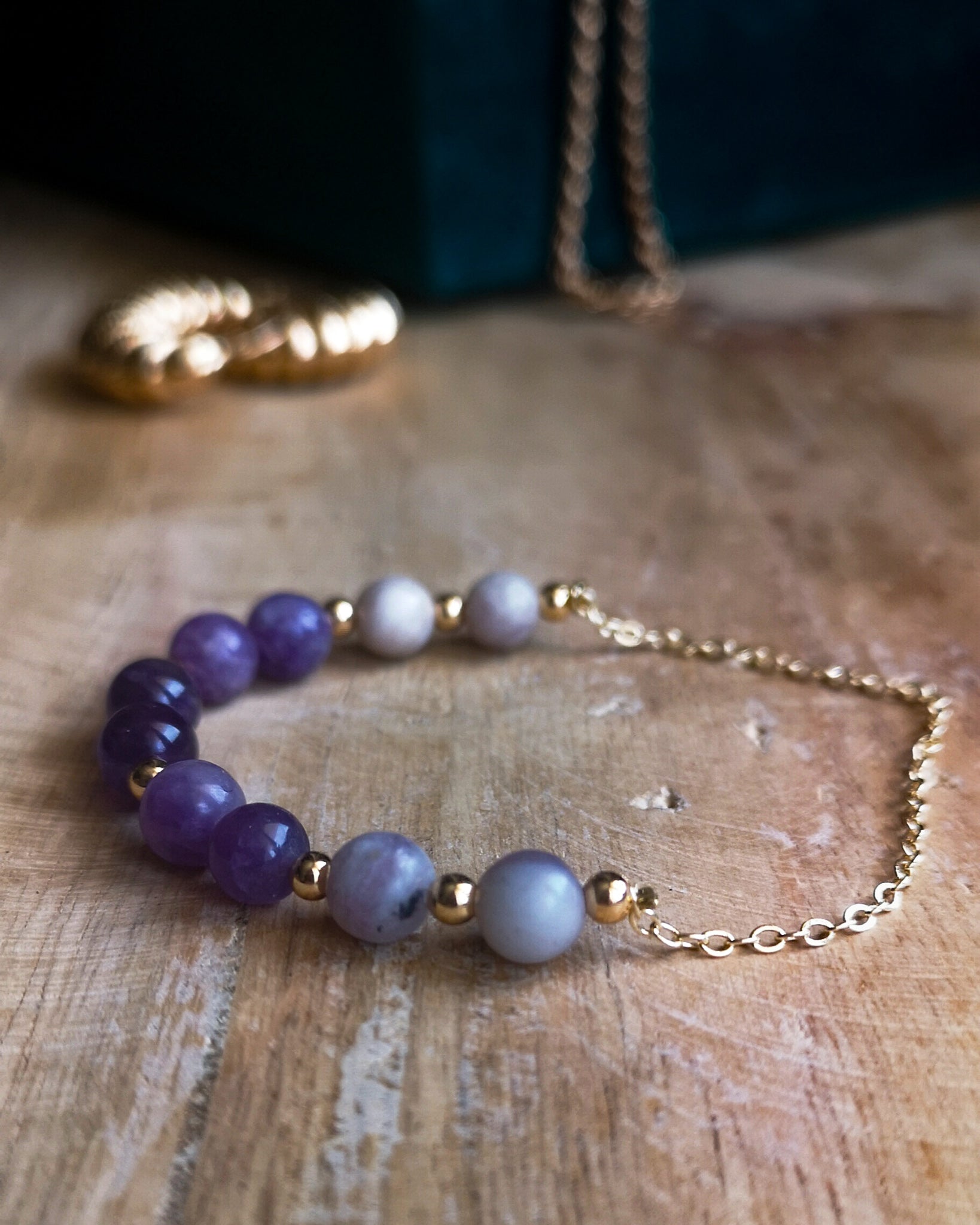 Bracelet Mireille Doré - Lépidolite & Améthyste