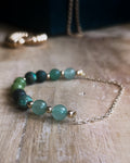 Bracelet Aurelian Doré - Turquoise d'Afrique, Jade Néphrite & Aventurine