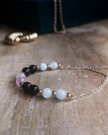 Bracelet Sebastian Doré - Quartz rose, Quartz fumé & Pierre de Lune