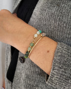 Bracelet Aurelian Doré - Turquoise d'Afrique, Jade Néphrite & Aventurine