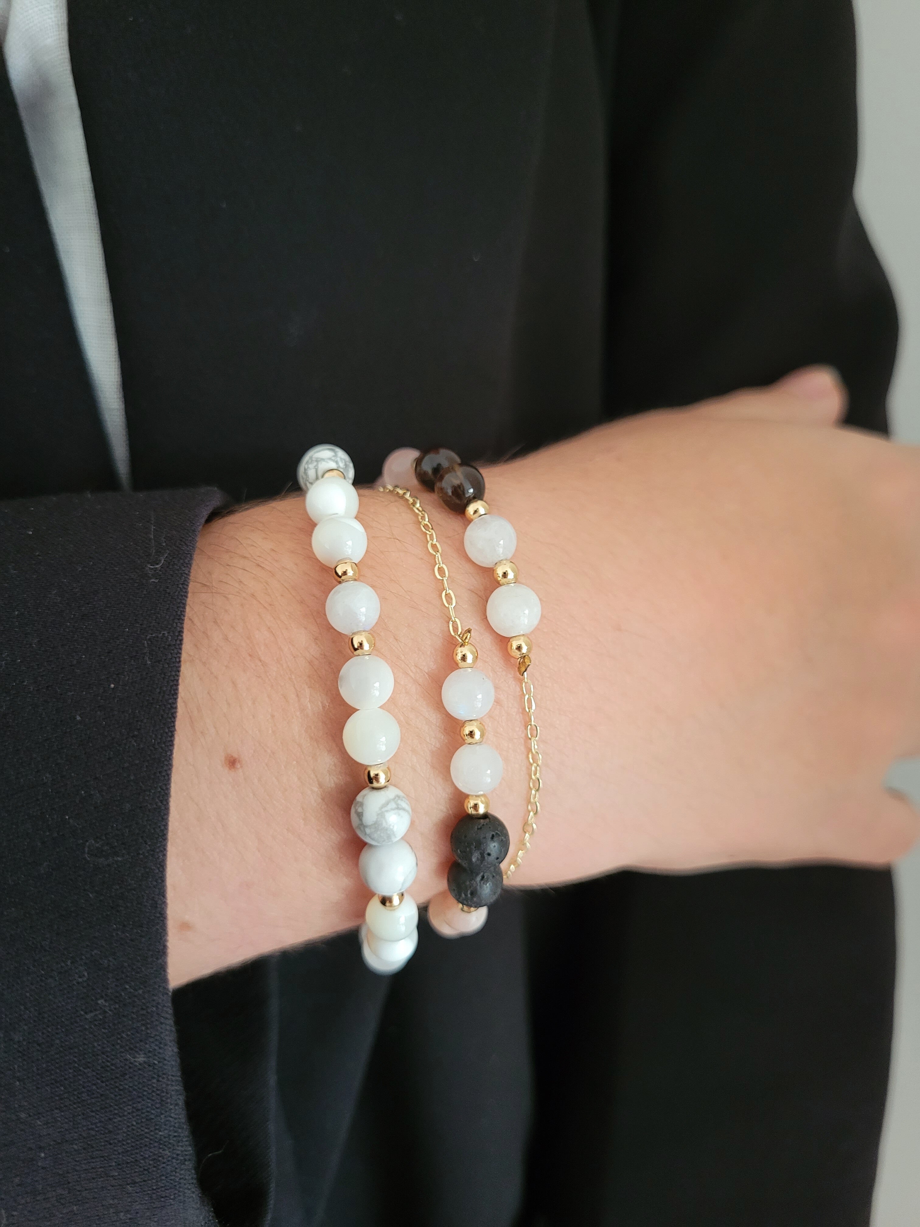 Bracelet Eisabello - Howlite & Nacre
