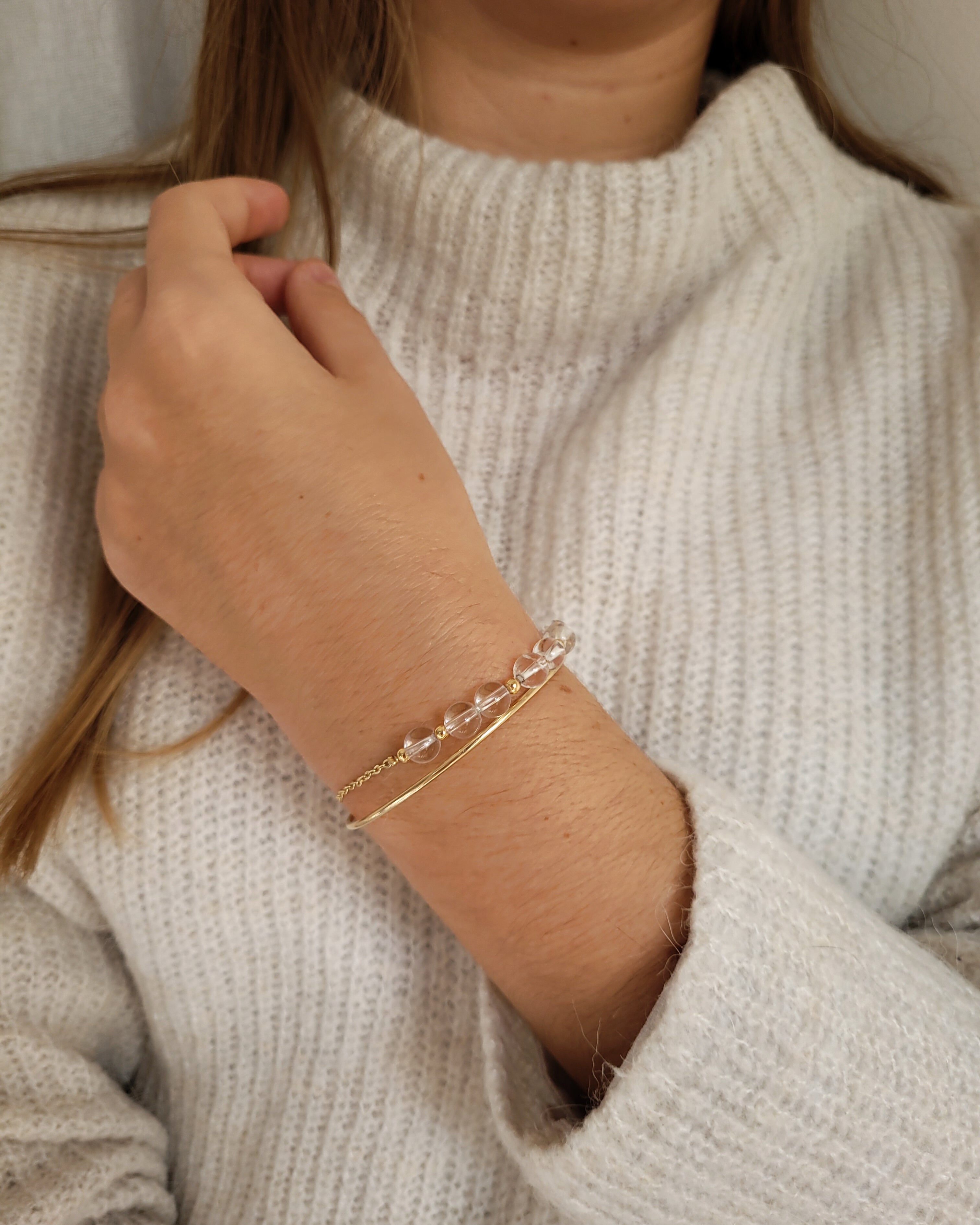 Bracelet César Doré - Cristal de Roche