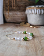 Bracelet Matias - Cristal de roche & Jade néphrite