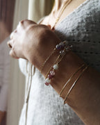 Bracelet Olivia Doré - Quartz Fraise & Pierre de Lune