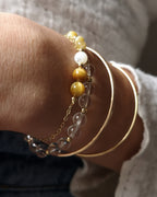 Bracelet Manon - Oeil de tigre blanc & Nacres