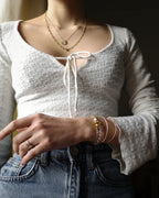 Bracelet Manon - Oeil de tigre blanc & Nacres