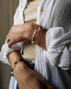 Bracelet Barbara - Rhodonite, Quartz Rose & Nacre