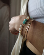 Bracelet Eleno Doré - Nacre, Amazonite & Aigue Marine
