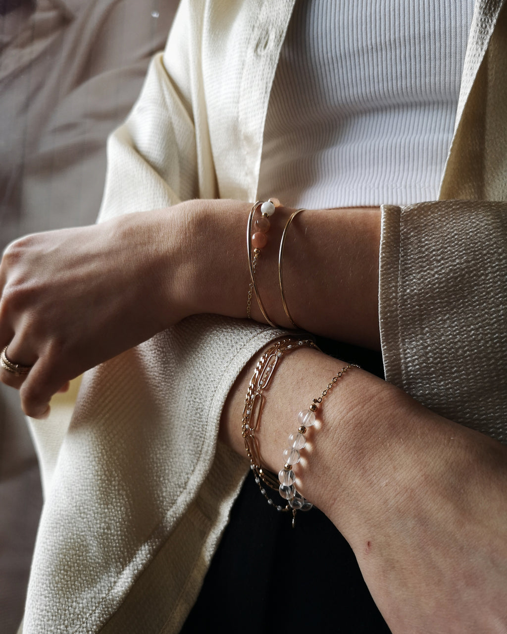 Bracelet Laly - Pierre du Soleil & Nacre