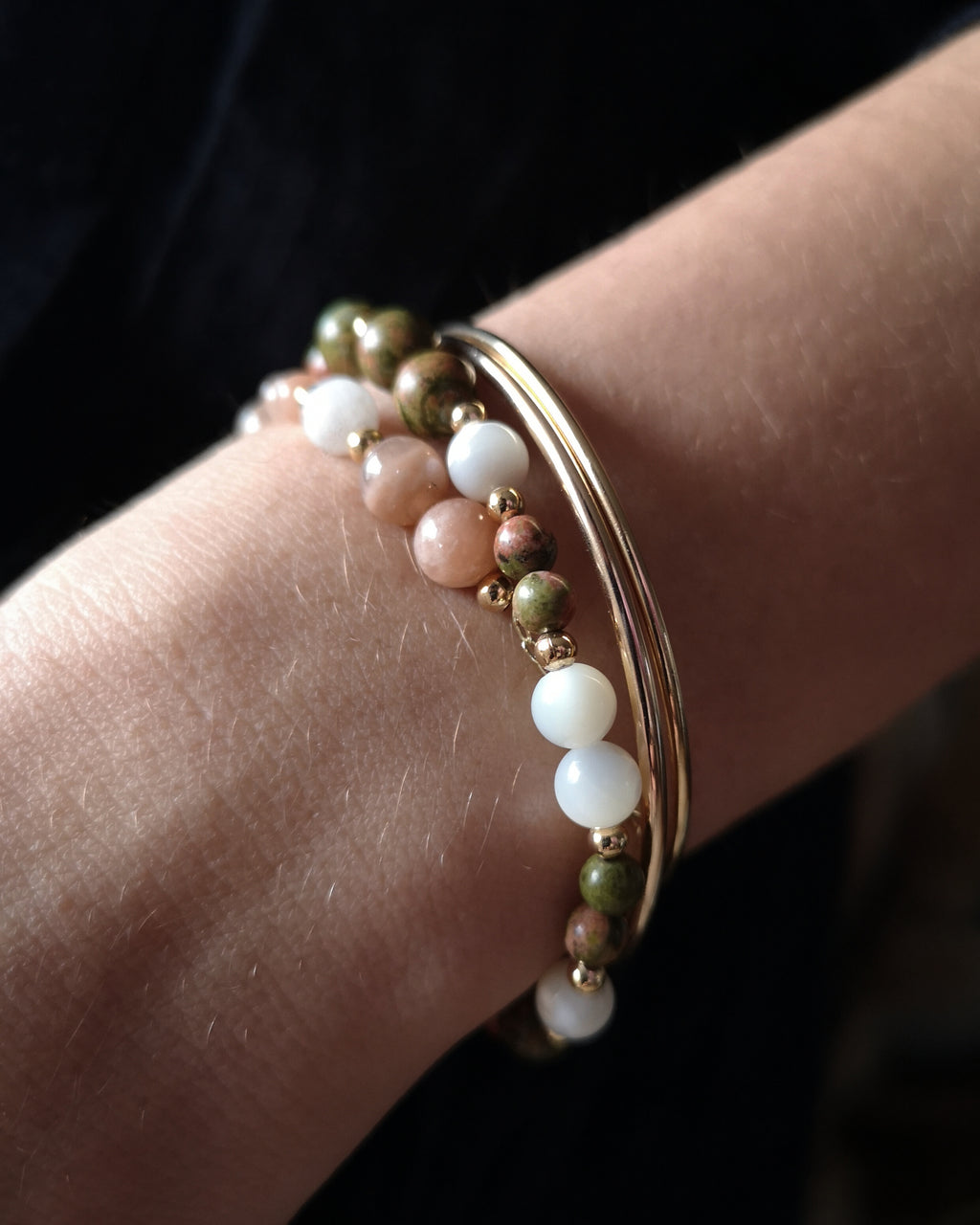 Bracelet Laly - Pierre du Soleil & Nacre